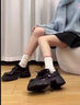 達芙妮厚底樂(lè )福鞋女2025新款秋季復古英倫風(fēng)小皮鞋多配飾百搭黑色單鞋女 黑色【雙配飾 6cm厚底】 37 曬單實(shí)拍圖