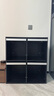 小四實(shí)木書(shū)柜自由組合柜格子柜客廳黑色玄關(guān)柜收納靠墻小邊柜落地斗柜 四格翻門(mén)柜 經(jīng)典黑實(shí)木多層 曬單實(shí)拍圖