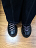 愛(ài)步（ECCO）休閑鞋女 輕盈舒適百搭厚底增高單鞋牛皮女鞋 蹤跡220713 黑色22071351052 37 曬單實(shí)拍圖