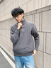 名創(chuàng  )優(yōu)品（MINISO）毛衣男款春秋半拉鏈立領(lǐng)外穿針織上衣外套男士高級感純色針織衫潮 【半拉鏈絞花套頭衫】深灰色(純色) XL 180 (體重140-160斤) 曬單實(shí)拍圖