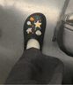 名創(chuàng  )優(yōu)品（MINISO）洞洞鞋男女夏季外穿涼鞋防滑厚底踩屎感包頭涼拖鞋 黑色+海洋星星 曬單實(shí)拍圖