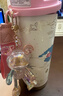 星際熊騰龍保溫杯咖啡杯女生男生高顏值大容量不銹鋼吸管雙飲水杯禮物 粉紅帶掛件 500ml 曬單實(shí)拍圖
