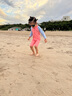 JEEMERY兒童泳衣嬰兒寶寶1-3歲男孩女童幼兒連體長(cháng)袖帶帽沙灘游泳裝 橙紅4碼+防曬帽 適合90-100cm 曬單實(shí)拍圖