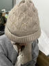 暢印新款冬季針織風(fēng)雪帽騎車(chē)保暖媽媽時(shí)尚護耳包頭帽女帽子圍巾一體帽 優(yōu)雅粉色 曬單實(shí)拍圖