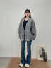Calvin KleinJeans25秋新款女士休閑復古學(xué)院風(fēng)ck提花紐扣V領(lǐng)針織開(kāi)衫4RD389G P7E-英雄灰  S 曬單實(shí)拍圖
