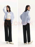 森馬（Semir）休閑褲女純棉打褶闊腿褲腰帶秋復古磨毛長(cháng)褲顯腿長(cháng)101524127005A 曬單實(shí)拍圖