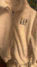 GAP男女裝抱抱絨字母logo抓絨立領(lǐng)外套休閑上衣609070 米色 M (170/92A) 亞洲尺碼 曬單實(shí)拍圖