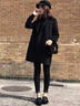 棉致雙面羊絨大衣女2025秋冬新款高端小個(gè)子修身氣質(zhì)顯瘦羊毛呢外套女 黑色 加棉款 M 80-100斤 曬單實(shí)拍圖