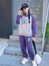 G.DUCKKIDS女童春秋裝套裝2024新款中大童女孩童裝兒童衛(wèi)衣運(yùn)動(dòng)服秋冬兩件套 字母R連帽套裝-紫色 140cm 曬單實(shí)拍圖
