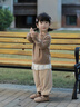 幼歌（YOUGE）嬰幼兒冬季新款保暖花邊假兩件加絨褲女寶寶柔軟束腳褲 卡其 90 cm 曬單實(shí)拍圖