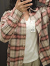 優(yōu)衣庫驚喜價(jià)女裝法蘭絨襯衫/格紋長(cháng)袖襯衣空調衫481173 12 桃紅色 M /160/84A 曬單實(shí)拍圖