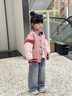 G.duck小黃鴨童裝女童秋裝外套春秋款5-14歲兒童洋氣外穿衣服休閑棒球服 粉色 120 cm 曬單實(shí)拍圖