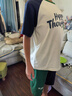 馬騎頓（MQD）男童夏季新品短袖套裝撞色T恤短褲兩件套 米白色 160 曬單實(shí)拍圖