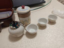 戶(hù)外旅行茶具套裝家用禮物送禮便攜式收納包陶瓷快客杯泡茶壺茶杯 雅白一壺三杯+茶葉罐帶包 曬單實(shí)拍圖
