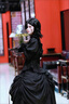 閃動少女（SHANDONGSHAONV）暗黑哥特Lolita魚骨束腰寡婦裙襯衫魔女洛麗塔lolita 莉莉 圖片色(上衣+裙子) M 曬單實拍圖