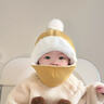 G.DUCKKIDS小黃鴨嬰兒帽子秋冬季男童寶寶護耳帽兒童防風(fēng)帽幼兒口罩女童雷鋒 黃色 6個(gè)月-4歲(44-50cm) x 均碼 曬單實(shí)拍圖