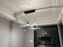 雷士（NVC）餐廳吊燈LED智能簡約北歐輕奢黑金餐桌帶筒燈長條燈WHDD40F/G-03 曬單實拍圖