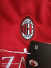AC米蘭 針織刺繡拉鏈衫男款2025年新款運動(dòng)休閑長(cháng)袖T恤 紅色 3XL 曬單實(shí)拍圖