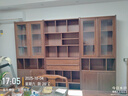 和諧家園 書柜 中古風實木書柜黑胡桃木組合玻璃門滿墻落地書柜收納儲物柜 0.84m上下雙門書柜【B款】 組裝 曬單實拍圖