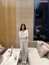 思莉太太 SLEEP TIGHT帶胸墊睡衣女春秋長(cháng)袖吊帶碎花純欲時(shí)尚風(fēng)可外穿女士三件套家居服 J248【帶胸墊 吊帶+長(cháng)袖+長(cháng)褲】 M 曬單實(shí)拍圖