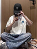 卡圖弛美式復(fù)古高街純棉短袖t恤男夏季潮牌重工刺繡寬松痞帥半袖上衣服 灰色 XL 曬單實(shí)拍圖
