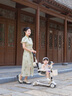 beunty巴比特兒童滑板車(chē)嬰兒1-6-12歲小孩折疊可坐溜溜車(chē)寶寶周歲禮物遛娃神器 六合一高配【萬(wàn)向輪/靠背/護欄/遮陽(yáng)棚/軟座/藍牙】 煙雨江南【升級pro】男孩女童生日禮物周歲禮物 曬單實(shí)拍圖