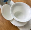京東京造 茶杯茶具 羊脂玉陶瓷功夫茶具三才蓋碗馬蹄杯主人杯禮盒150ml 曬單實(shí)拍圖
