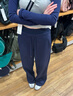 棠暖藏青色闊腿運動(dòng)褲女春秋款2025新款休閑寬松bf慵懶風(fēng)窄版直筒褲子 藏青色 L 110-120斤 曬單實(shí)拍圖