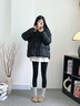高梵黑金鵝絨服女王5.0四格短款2025新款女士連帽時尚休閑戶外羽絨服 黑色 S 曬單實拍圖