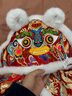百歲虎頭斗篷純手工新生兒中國風(fēng)刺繡加厚抱被嬰兒披風(fēng)包被嬰兒包 紅色龍紋包被90*90 曬單實(shí)拍圖