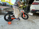 永久（FOREVER）兒童自行車男女款小孩單車可折疊腳踏車4-6-8-10歲輔助輪14寸橙色 曬單實(shí)拍圖