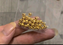 行金銀中黃金吊墜 足金999蹦迪珠DIY項鏈吊墜 菱形珠編繩掛墜送禮生日禮物 蹦迪珠吊墜(多顆)克重多退少補(bǔ) 約0.9克 曬單實拍圖