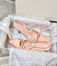 CHARLES&KEITH緞面蝴蝶結尖頭高跟涼鞋女生日禮物CK1-60361556 Light Pink淺粉色 39 曬單實拍圖