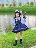 G.DUCKKIDS小黃鴨童裝洛麗塔公主裙女童連衣裙秋裝兒童裙子女孩兔子警官裙子 裙子 100 尺碼2~3歲【 90-100cm】 曬單實(shí)拍圖