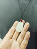 鵲奢和田玉吊墜十二生肖吊墜新疆玉佩玉石項鏈玉兔玉墜本命年兔掛件女 中號-生肖羊【金扣頭+銀鏈款】 曬單實(shí)拍圖