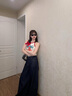 京多夢(mèng)美式深藍寬松闊腿牛仔褲女2025秋季新款時(shí)尚高腰顯瘦垂感拖地褲子 深藍色 M （98-106斤） 曬單實(shí)拍圖