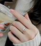 麓格立S925銀戒指女士六爪單戒求婚表白生日紀念日禮物送女友 一克拉莫桑鉆女戒【帶禮盒】 曬單實(shí)拍圖