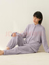 無(wú)印良品（MUJI）女式暖柔家居睡衣套裝女士家居服女款25年秋冬新品女裝FD38CC5A 煙熏紫色 S -M(上裝:160/84A,下裝:160/66A) 曬單實(shí)拍圖