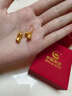 中國(guó)黃金（CHINA GOLD）鈴蘭花黃金耳釘女士彎鉤足金花朵耳飾首飾七夕節(jié)日禮物送老婆女友 鈴蘭花耳墜約0.6g【贈(zèng)S925銀耳鉤】 曬單實(shí)拍圖