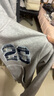 F426【趙露思許妍同款】國潮牌秋季寬松大logo格子貼布繡衛衣 花灰 S 曬單實(shí)拍圖