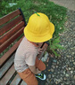 LISM開學季兒童帽子純棉幼兒園小學生漁夫帽小黃帽春游遮陽防曬防風帽 黃色 樹苗網款（調節(jié)防風繩）升級版 54cm  【適合幼兒園中大班】 曬單實拍圖