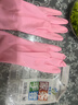 加厚丁腈乳膠皮手套廚房洗碗加長防水耐用乳膠束口家務清潔女夏季 3雙-黃+綠+粉/加厚耐用 送掛鉤 中號 曬單實拍圖