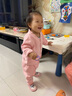 哈趣猴嬰兒秋季衣服純棉長袖內(nèi)搭男童女童秋衣套裝三件套兒童外出服睡衣 粉紅色 90 【建議80-90cm，21-25斤寶寶】 曬單實拍圖