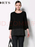PORTS寶姿 女裝針織中袖圓領(lǐng)套頭衫LC8K403RKD007 黑色 S 曬單實(shí)拍圖