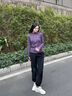 徽格兒（phigeer）健身衣服女套裝2025秋季新款專(zhuān)業(yè)跑步速干上衣寬松顯瘦跳操運動(dòng)服 黛紫色兩件套（黑褲） M 曬單實(shí)拍圖