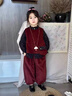 靚貝城堡女童秋季套裝2026新款兒童秋款洋氣時(shí)髦毛衣馬甲寶寶秋裝三件套潮 紅色三件套 100 曬單實(shí)拍圖