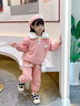 G.DUCKKIDS童裝女童套裝秋冬加絨加厚兒童服裝女孩冬裝兩件套卡通寶寶衣服 酒紅色 100 建議身高90-100cm3-4歲 曬單實(shí)拍圖