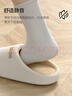 樸西秋冬室內(nèi)靜音簡約包頭拖女士居家地板室內(nèi)無聲棉布 淺米杏 38-39 曬單實(shí)拍圖
