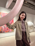ELLE KIDS復古學(xué)院風(fēng)女童翻領(lǐng)針織毛衣春秋款經(jīng)典百搭拉鏈開(kāi)衫外套 曬單實(shí)拍圖