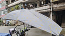 電動(dòng)車(chē)雨傘電瓶遮陽(yáng)傘遮雨防曬擋雨加厚踏板摩托車(chē)電單車(chē)雨棚 羽毛灰色直桿支架（黑膠傘） 170*115 曬單實(shí)拍圖